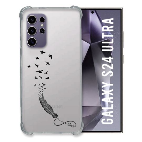 Coque Transparente Pour Samsung Galaxy S24 Ultra Plume Infini
