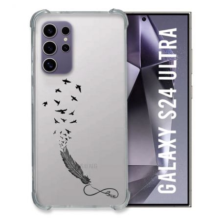 Coque Transparente Pour Samsung Galaxy S24 Ultra Plume Infini