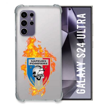 Coque Transparente Pour Samsung Galaxy S24 Ultra Pompier Feu