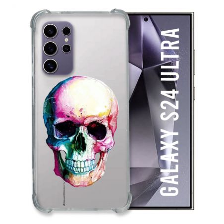 Coque Transparente Pour Samsung Galaxy S24 Ultra Skull Head Crane Colore