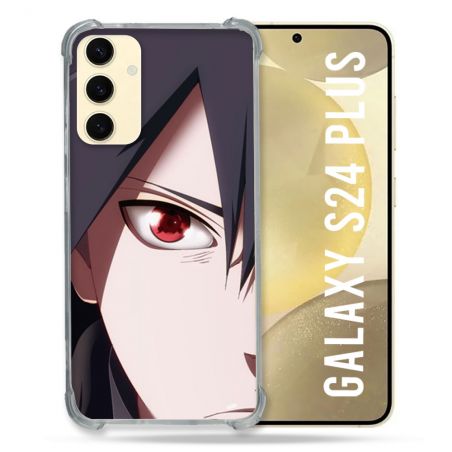 Coque Renforcée En Verre Trempé Pour Samsung Galaxy S24 Plus Manga Naruto Sasuke visage