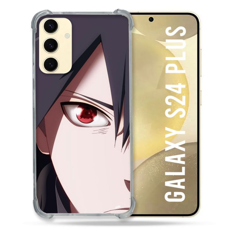 Coque Renforcée En Verre Trempé Pour Samsung Galaxy S24 Plus Manga Naruto Sasuke visage