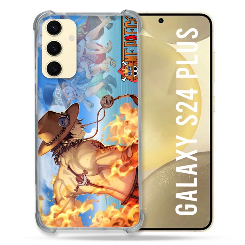 Coque Renforcée En Verre Trempé Pour Samsung Galaxy S24 Plus Manga One Piece Ace Color