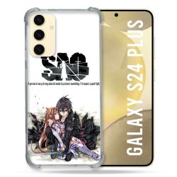 Coque Renforcée En Verre Trempé Pour Samsung Galaxy S24 Plus Manga SAO sword Art Online Blanc