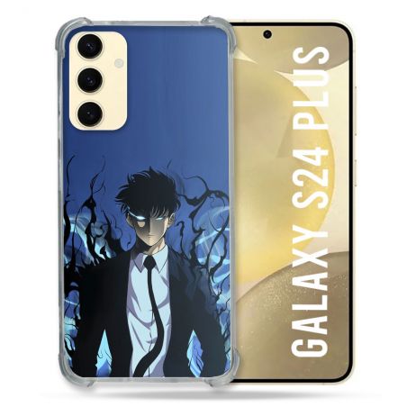 Coque Renforcée En Verre Trempé Pour Samsung Galaxy S24 Plus Manga Solo Leveling Sung Bleu