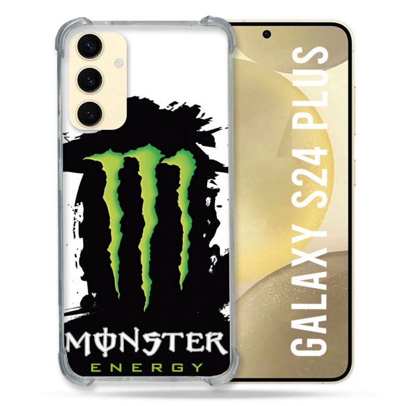 Coque Renforcée En Verre Trempé Pour Samsung Galaxy S24 Plus Monster Energy Tache