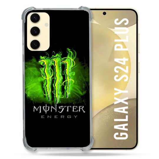Coque Renforcée En Verre Trempé Pour Samsung Galaxy S24 Plus Monster Energy Vert