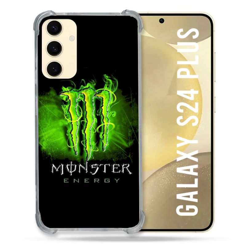Coque Renforcée En Verre Trempé Pour Samsung Galaxy S24 Plus Monster Energy Vert