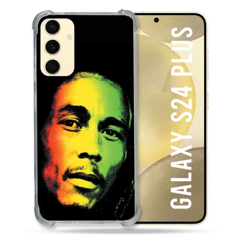 Coque Renforcée En Verre Trempé Pour Samsung Galaxy S24 Plus Musique Bob Marley 2