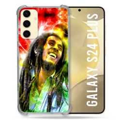 Coque Renforcée En Verre Trempé Pour Samsung Galaxy S24 Plus Musique Bob Marley Color