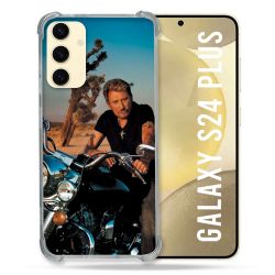 Coque Renforcée En Verre Trempé Pour Samsung Galaxy S24 Plus Musique Johnny Hallyday Moto