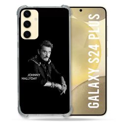 Coque Renforcée En Verre Trempé Pour Samsung Galaxy S24 Plus Musique Johnny Hallyday Noir