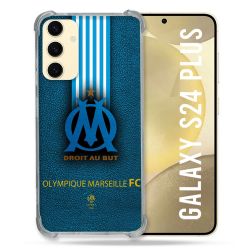 Coque Renforcée En Verre Trempé Pour Samsung Galaxy S24 Plus Olympique Marseille OM Bande