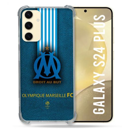 Coque Renforcée En Verre Trempé Pour Samsung Galaxy S24 Plus Olympique Marseille OM Bande