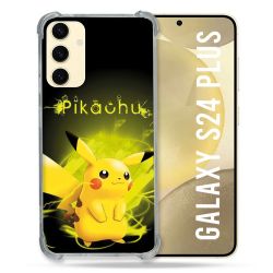 Coque Renforcée En Verre Trempé Pour Samsung Galaxy S24 Plus Pokemon Pikachu Eclair