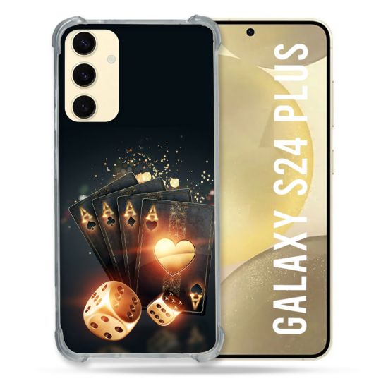Coque Renforcée En Verre Trempé Pour Samsung Galaxy S24 Plus Poker Des