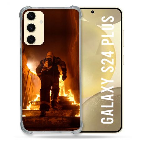 Coque Renforcée En Verre Trempé Pour Samsung Galaxy S24 Plus Pompier Escalier