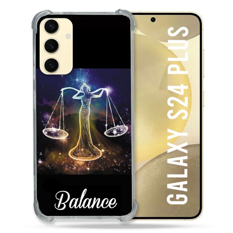 Coque Renforcée En Verre Trempé Pour Samsung Galaxy S24 Plus Signe Zodiaque 2 Balance