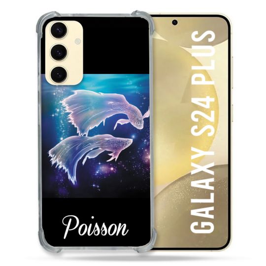 Coque Renforcée En Verre Trempé Pour Samsung Galaxy S24 Plus Signe Zodiaque 2 Poisson