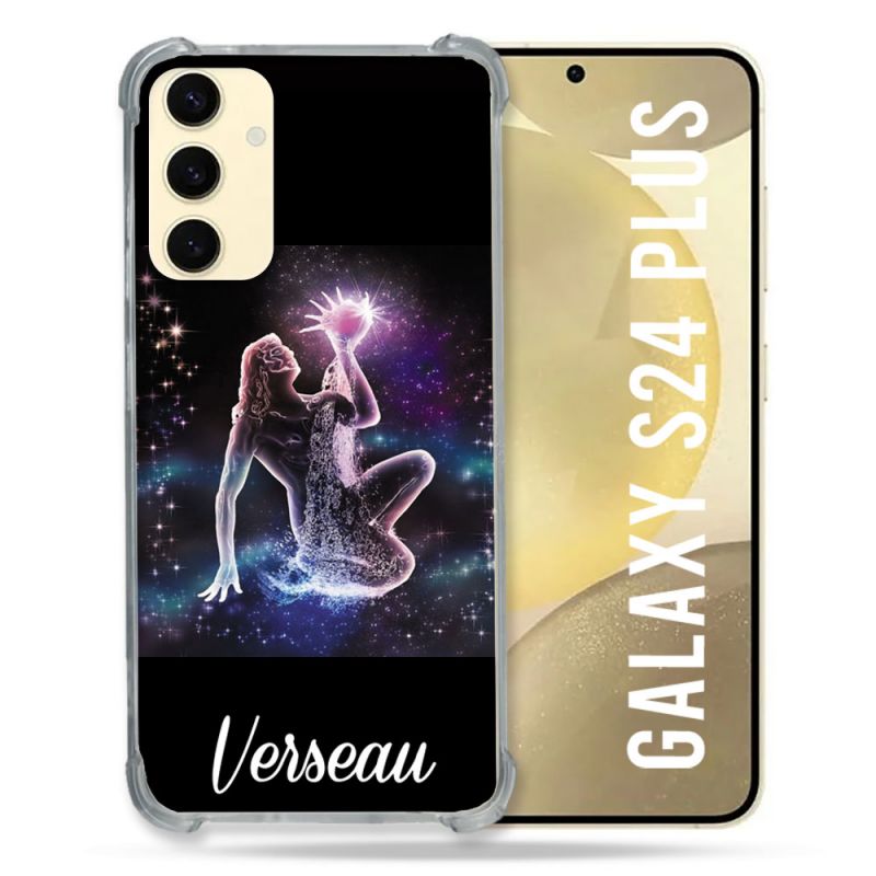 Coque Renforcée En Verre Trempé Pour Samsung Galaxy S24 Plus Signe Zodiaque 2 Verseau