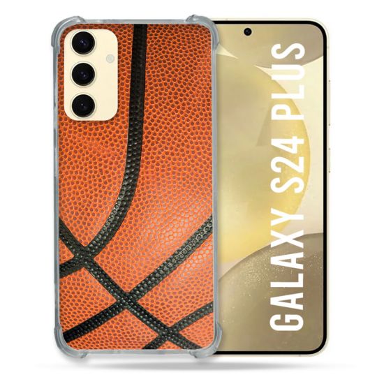 Coque Renforcée En Verre Trempé Pour Samsung Galaxy S24 Plus Sport Ballon Basket