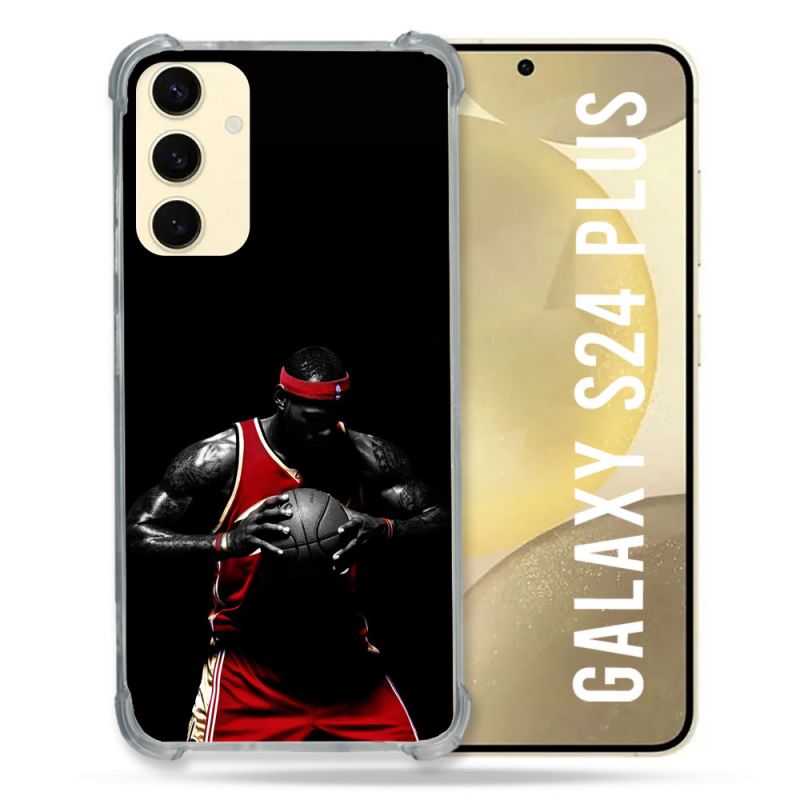 Coque Renforcée En Verre Trempé Pour Samsung Galaxy S24 Plus Sport Basketeur