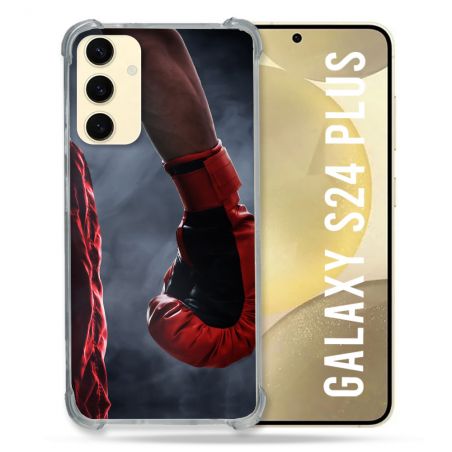 Coque Renforcée En Verre Trempé Pour Samsung Galaxy S24 Plus Sport Boxe Gant Rouge
