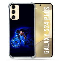 Coque Renforcée En Verre Trempé Pour Samsung Galaxy S24 Plus Sport Cyclisme Bleu