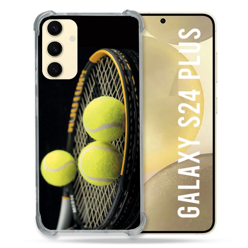 Coque Renforcée En Verre Trempé Pour Samsung Galaxy S24 Plus Sport Tennis Balls
