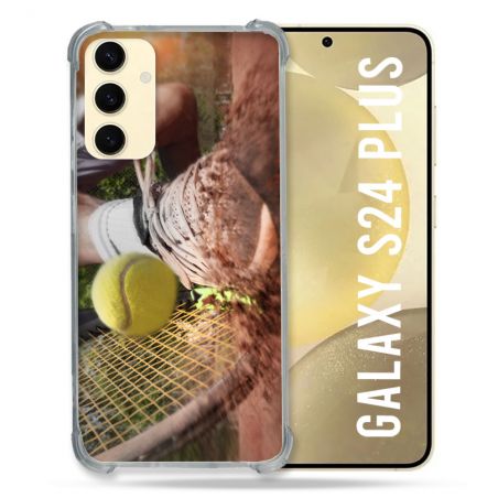 Coque Renforcée En Verre Trempé Pour Samsung Galaxy S24 Plus Sport Tennis Glissade