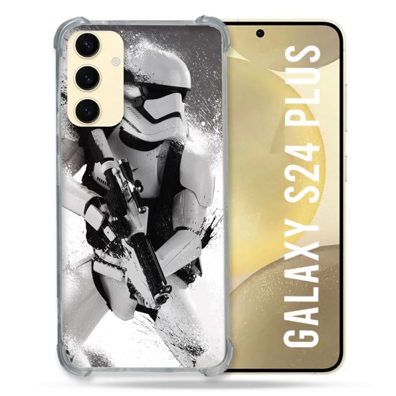 Coque Renforcée En Verre Trempé Pour Samsung Galaxy S24 Plus Star Wars - Trooper