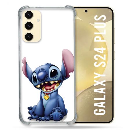 Coque Renforcée En Verre Trempé Pour Samsung Galaxy S24 Plus Stitch Blanc