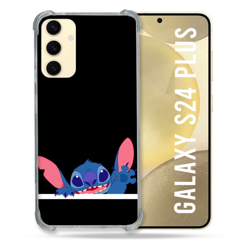 Coque Renforcée En Verre Trempé Pour Samsung Galaxy S24 Plus Stitch Noir