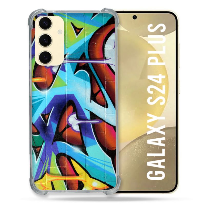 Coque Renforcée En Verre Trempé Pour Samsung Galaxy S24 Plus Street Art Graf Color
