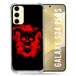 Coque Renforcée En Verre Trempé Pour Samsung Galaxy S24 Plus Tete de Mort Diable