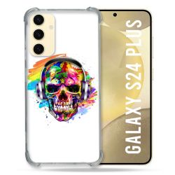 Coque Renforcée En Verre Trempé Pour Samsung Galaxy S24 Plus Tete de Mort Tag