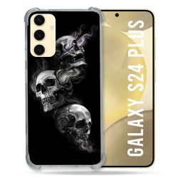Coque Renforcée En Verre Trempé Pour Samsung Galaxy S24 Plus Tete de Mort Triple