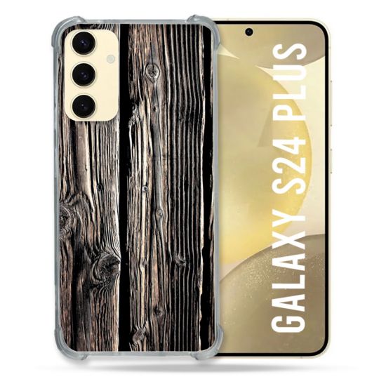 Coque Renforcée En Verre Trempé Pour Samsung Galaxy S24 Plus Texture Bois
