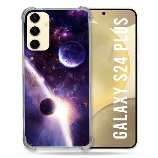 Coque Renforcée En Verre Trempé Pour Samsung Galaxy S24 Plus Univers Planete Stellaire