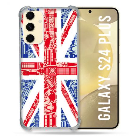 Coque Renforcée En Verre Trempé Pour Samsung Galaxy S24 Plus Voyage Angleterre Blanc