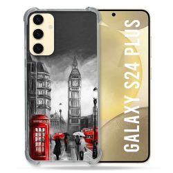 Coque Renforcée En Verre Trempé Pour Samsung Galaxy S24 Plus Voyage Angleterre Londres Vintage