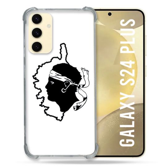 Coque Renforcée En Verre Trempé Pour Samsung Galaxy S24 Plus Voyage Corse Blanc