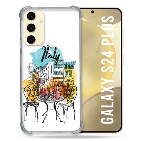 Coque Renforcée En Verre Trempé Pour Samsung Galaxy S24 Plus Voyage Italie Vintage
