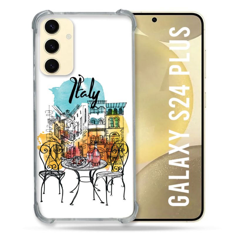 Coque Renforcée En Verre Trempé Pour Samsung Galaxy S24 Plus Voyage Italie Vintage