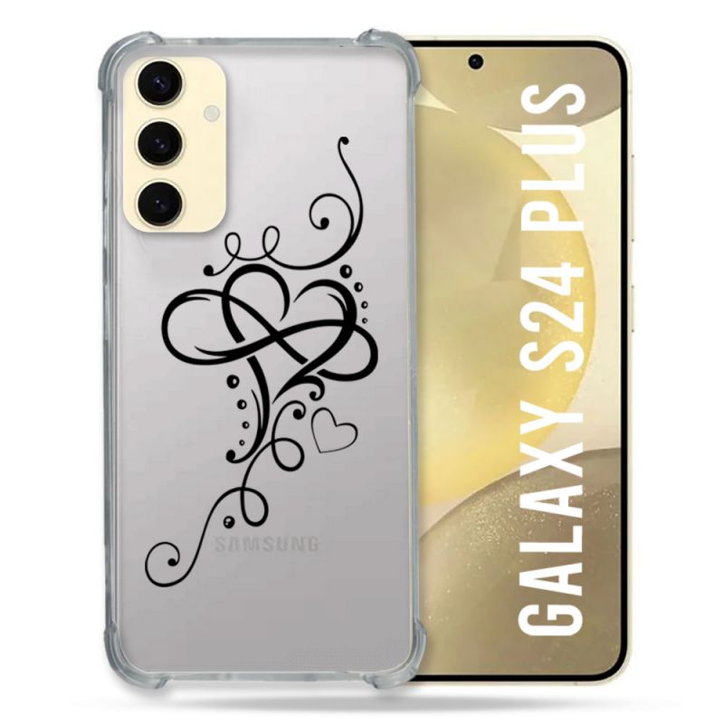 Coque Transparente Pour Samsung Galaxy S24 Plus Cœur infini