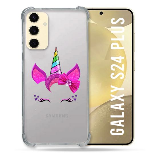 Coque Transparente Pour Samsung Galaxy S24 Plus Licorne Paillette