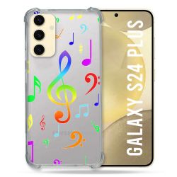 Coque Transparente Pour Samsung Galaxy S24 Plus Note Musique Colore