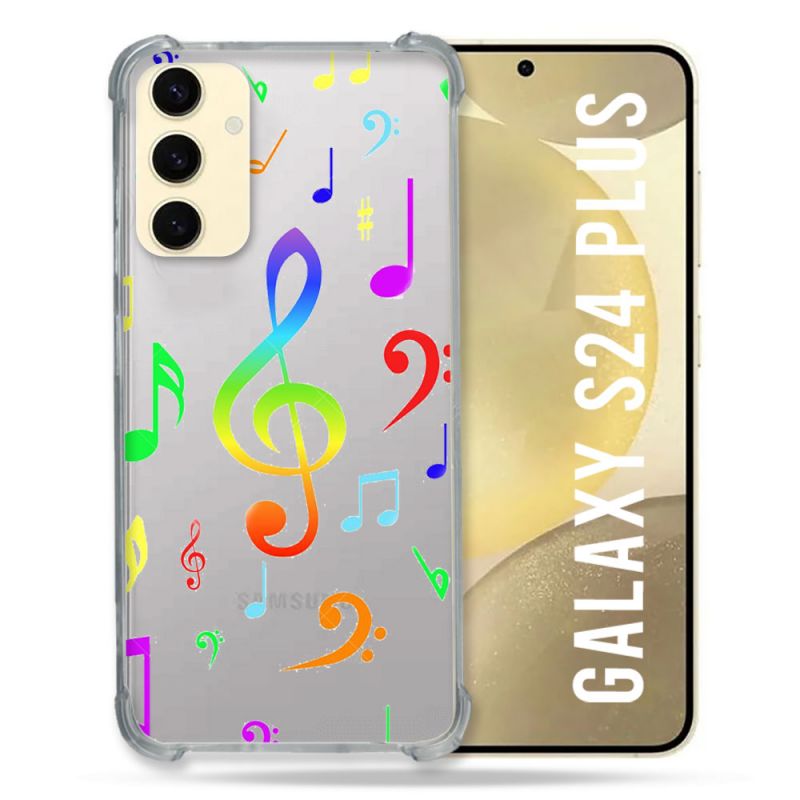 Coque Transparente Pour Samsung Galaxy S24 Plus Note Musique Colore
