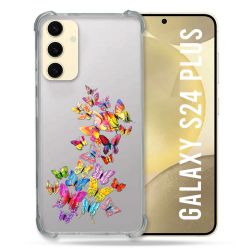 Coque Transparente Pour Samsung Galaxy S24 Plus Papillon Multicolore