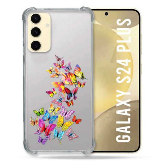Coque Transparente Pour Samsung Galaxy S24 Plus Papillon Multicolore